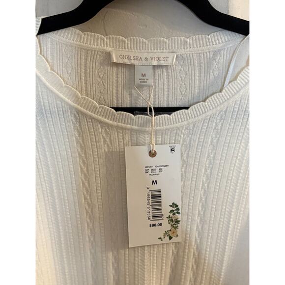 Chelsea & Violet Long Sleeve Ivory Sweater Size small 2-6 NEW - Picture 2 of 6